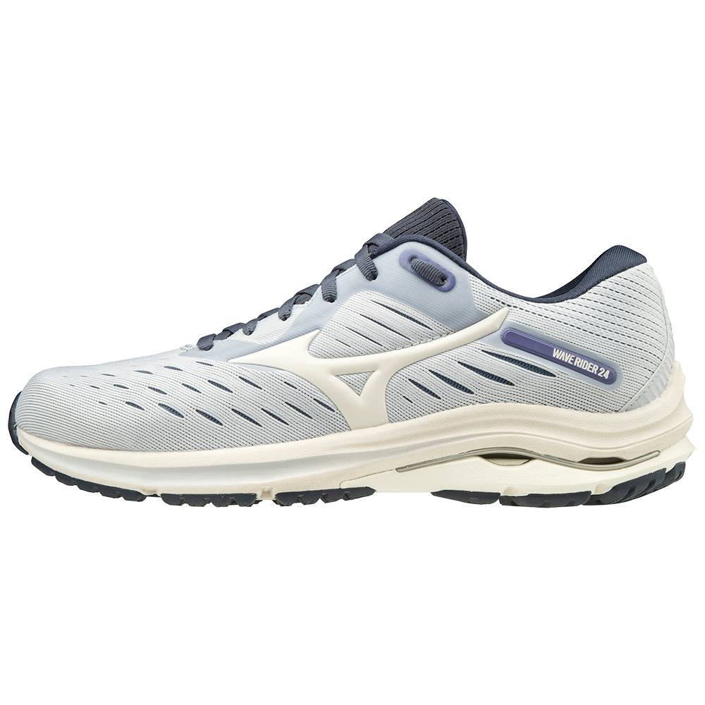 Tenis Para Correr Mizuno Wave Rider 24 D (Wide) Para Mujer Blancos/Morados 9038714-PV